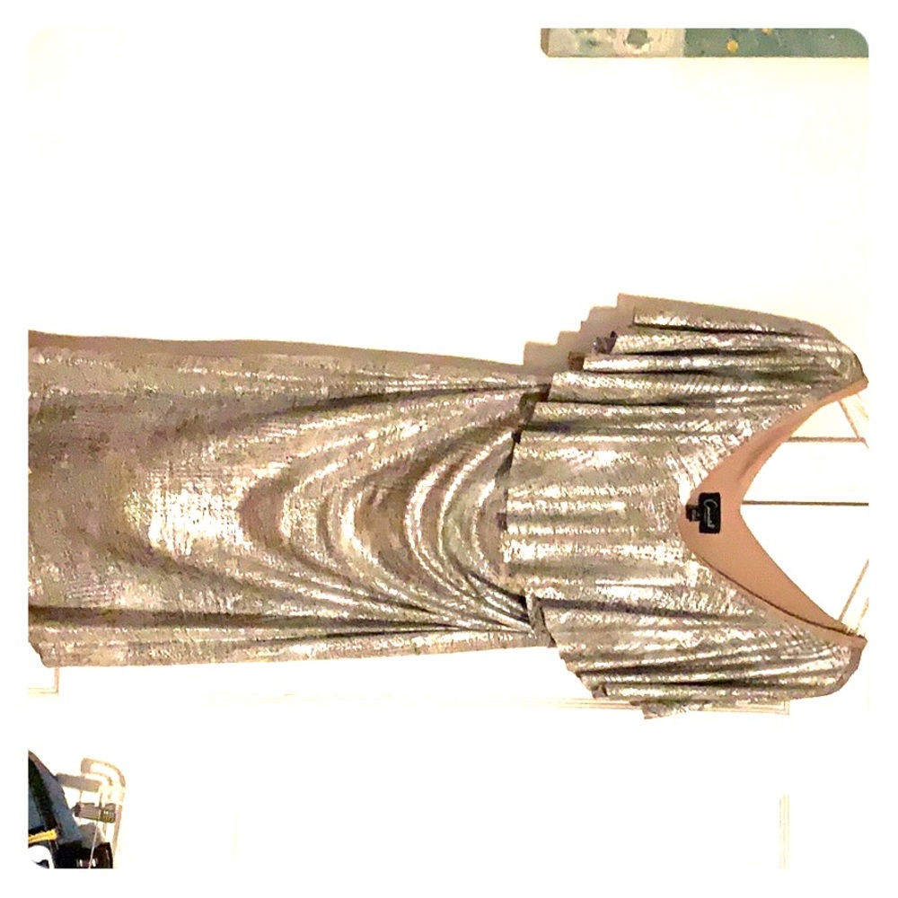 Connected Apparel Metallic Silver dress Size 12